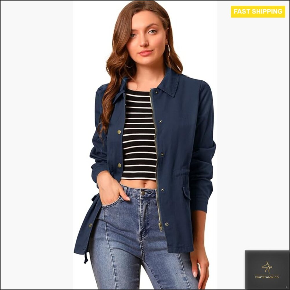 Lightweight Utility Anorak Jacket Drawstring Wais… - image 1